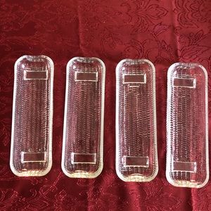 -  - 4 vintage norpro pressed glass corn on the cob dishes